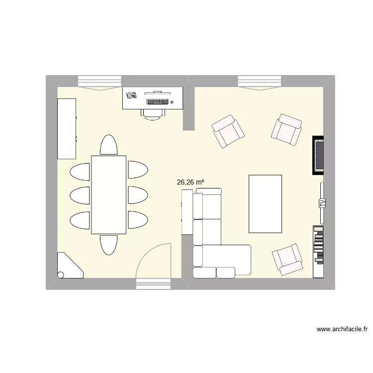 tocqueville. Plan de 1  et 26 m²