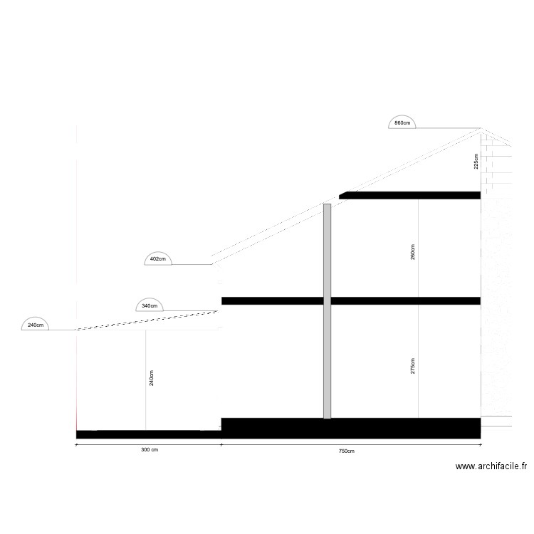 coupe face. Plan de 0 pièce et 0 m2