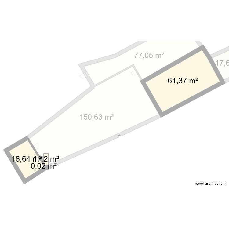 Etable. Plan de 14 pièces et 630 m2