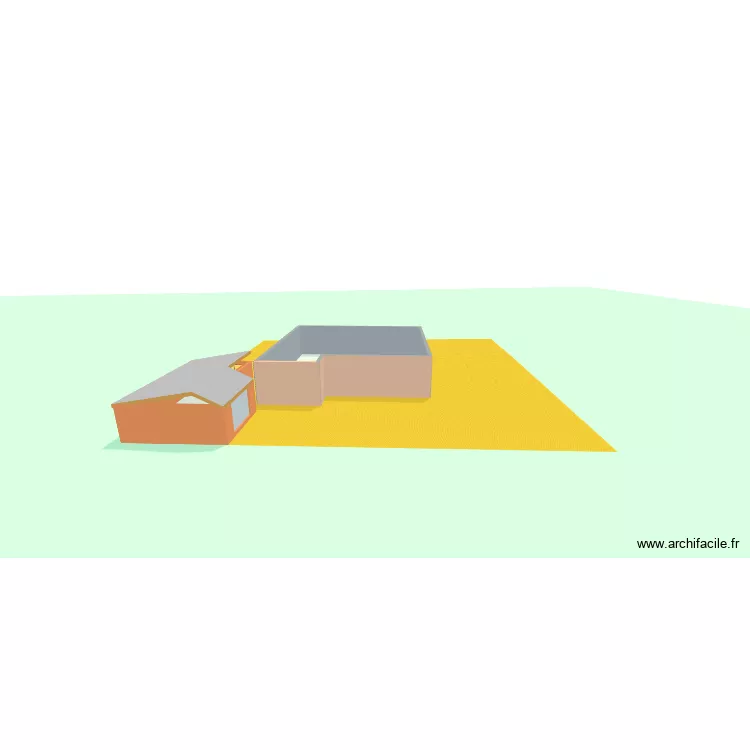 abris de jardin. Plan de 2 pièces et 129 m²