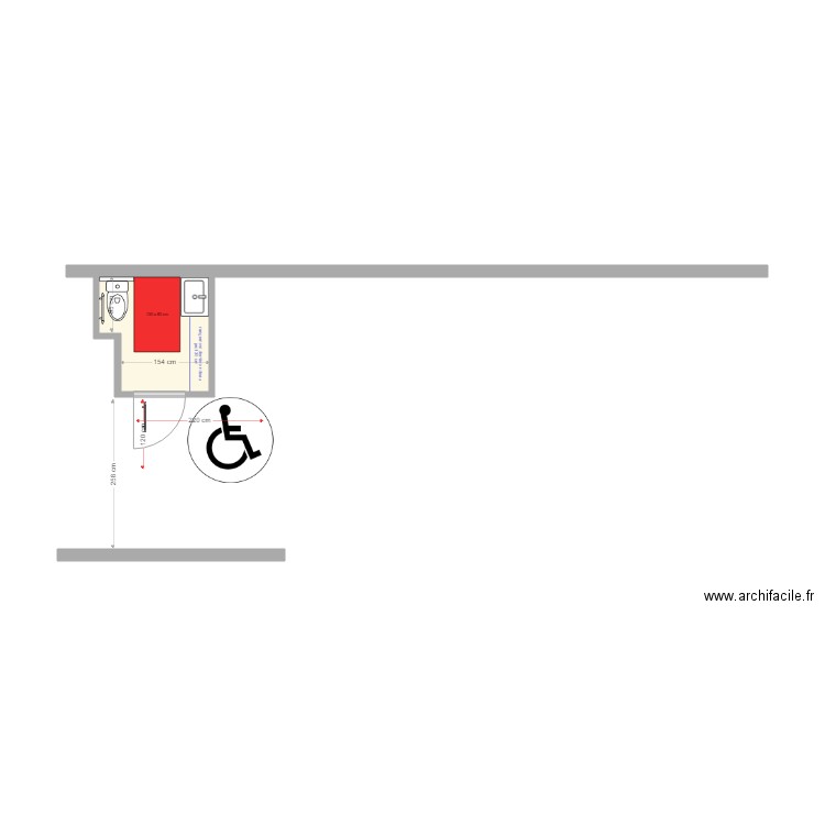 AUBERGE MONTPEZAT TOILETTES RESTAURANT. Plan de 1 pièce et 3 m2