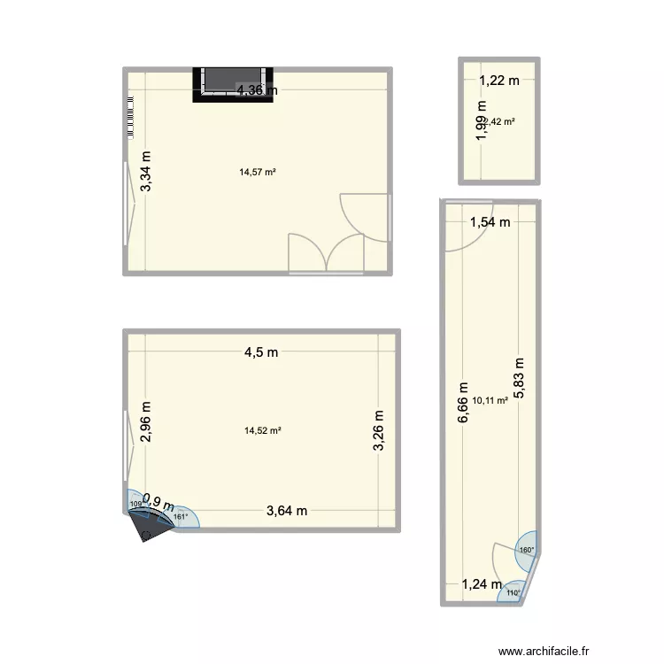 MAISON. Plan de 4  et 42 m²