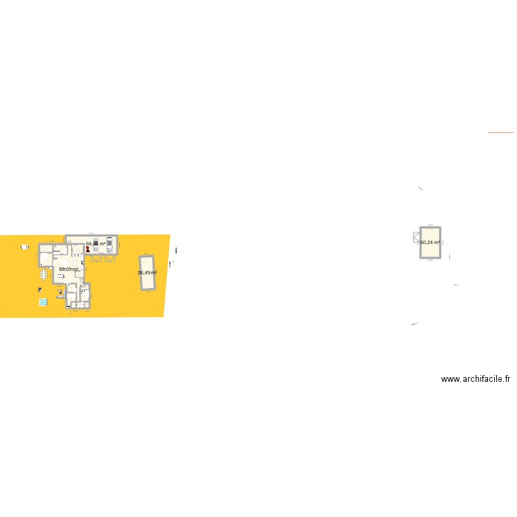 maison terrain 1600. Plan de 16 pièces et 331 m2