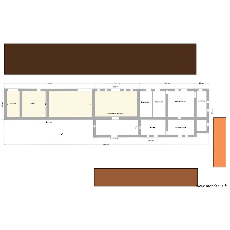 Plan de Masse La loge. Plan de 3 pièces et 188 m2