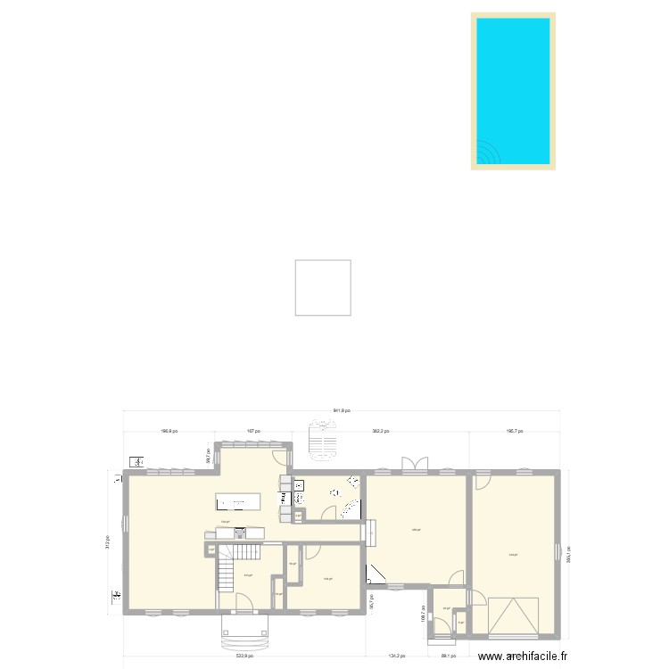 2083 Bachand_existant. Plan de 30 pièces et 366 m2