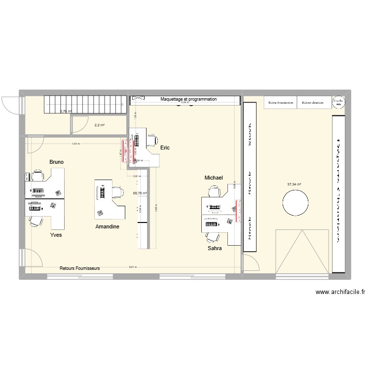 VDIP RDC Bis. Plan de 4 pièces et 115 m2