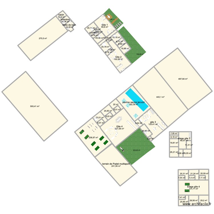 plan merckeghem. Plan de 57 pièces et 3734 m2