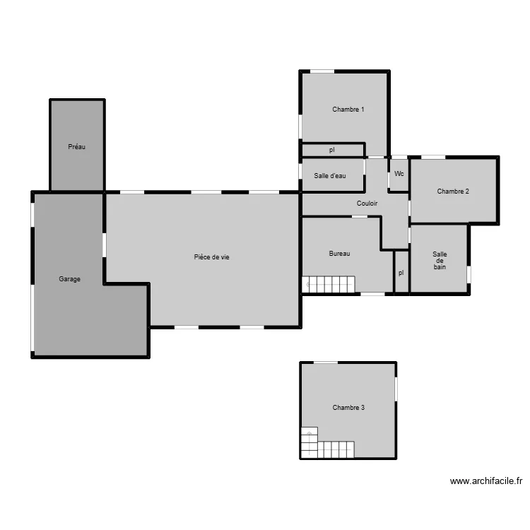Theillier lile dyeu Mesurage. Plan de 11 pièces et 79 m²