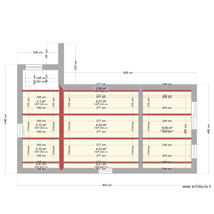 LOG Gard. Plan de 10 pièces et 30 m2