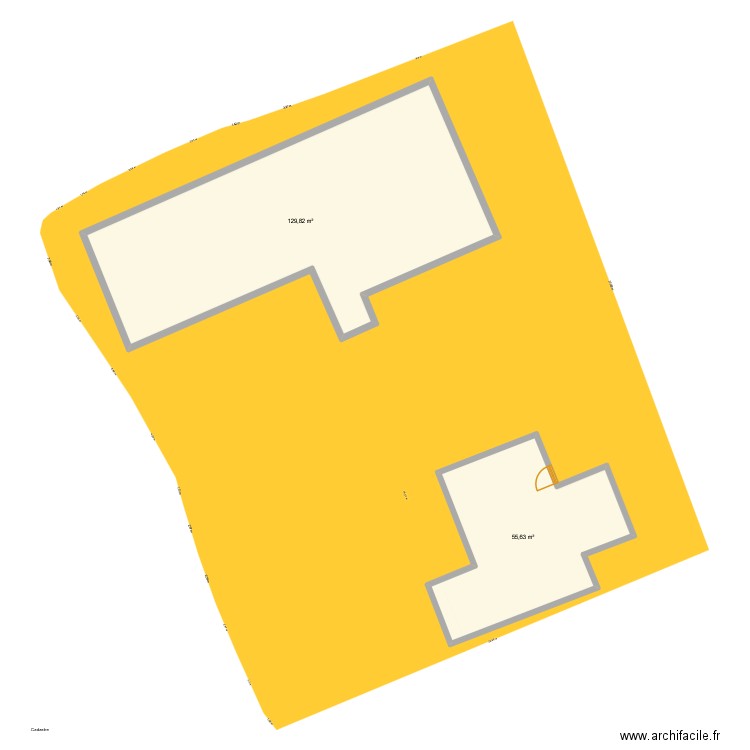 PRAZ 4. Plan de 2 pièces et 185 m2