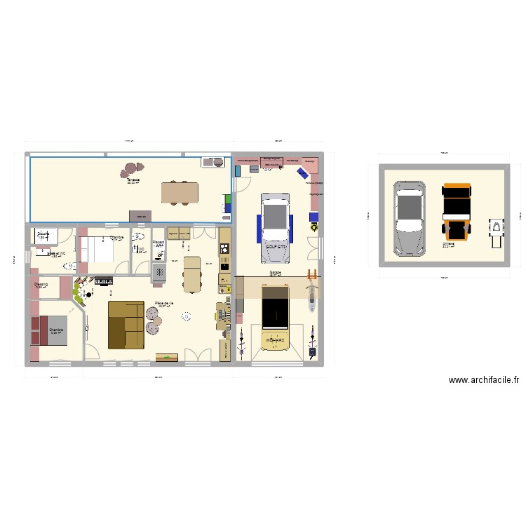 projet 6 bis double G. Plan de 11 pièces et 196 m2