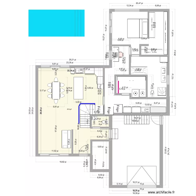 555-10. Plan de 2  et 60 m²