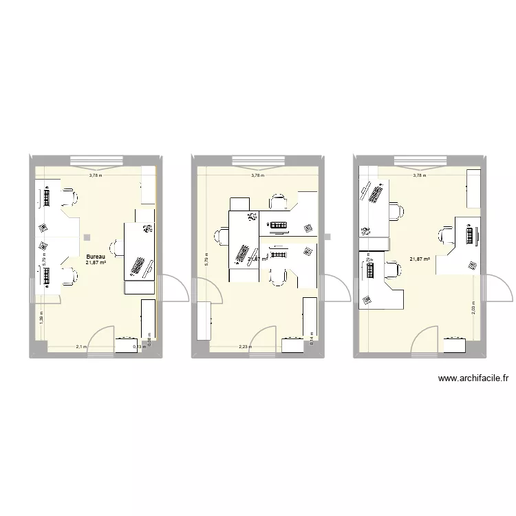 Plan 2. Plan de 3 et 66 m² Plan 2. Plan de 3 et 66 m²