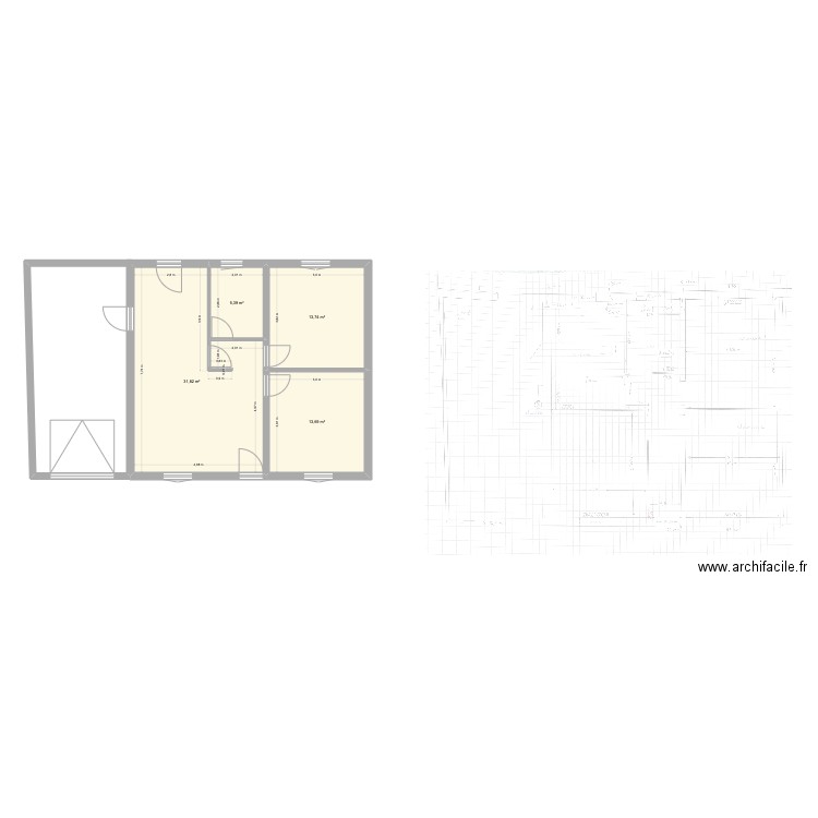 12 imp Lilas. Plan de 4 pièces et 65 m2