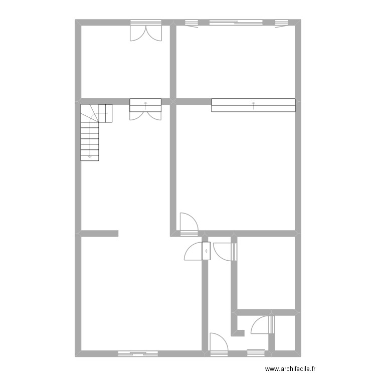 DIF. Plan de 7 pièces et 130 m2