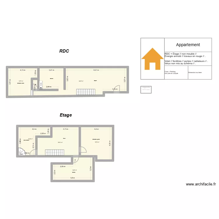 Appartement - PLAN A -. Plan de 6 et 124 m² Appartement - PLAN A -. Plan de 6 et 124 m²