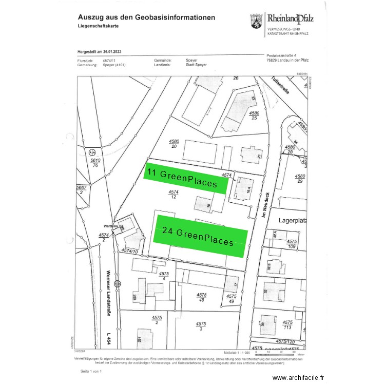 Speyer. Plan de 0 pièce et 0 m2