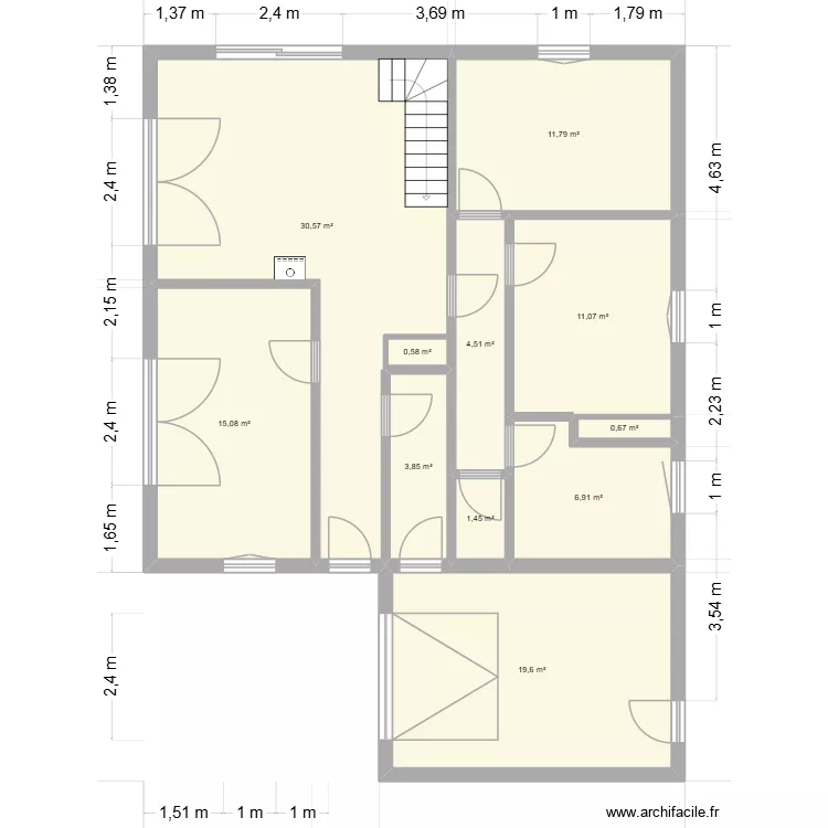 Denguin. Plan de 11 Pièces et 106 m² Denguin. Plan de 11 Pièces et 106 m²