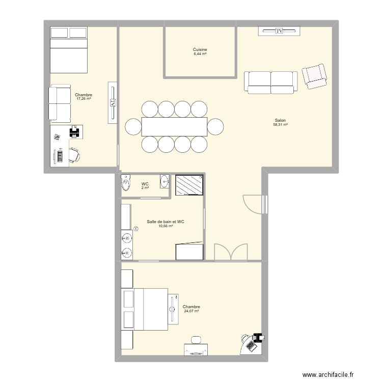 plan maison. Plan de 6 pièces et 119 m2