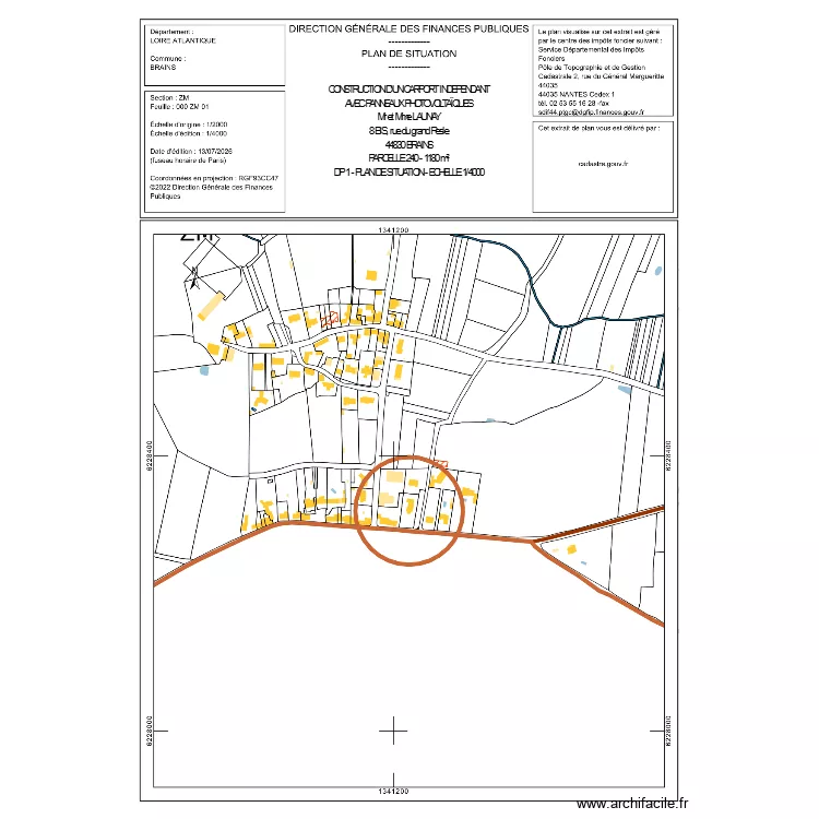 DP 1 LAUNAY. Plan de 