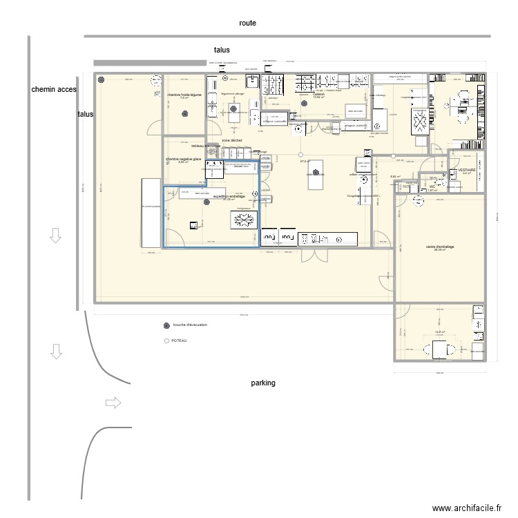 patisserie 5. Plan de 14 pièces et 268 m2