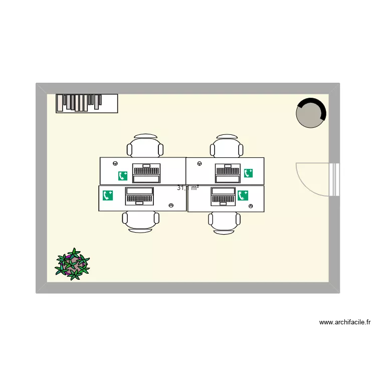 plan poste de travaille en stage. Plan de 1 Pièce et 31 m² plan poste de travaille en stage. Plan de 1 Pièce et 31 m²