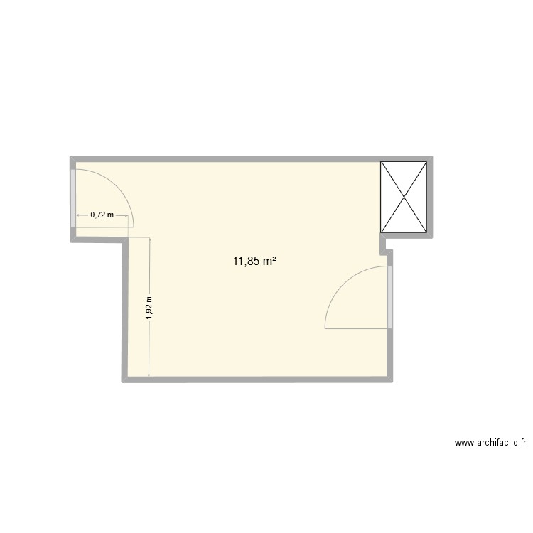 La Mongie - dortoir. Plan de 1 pièce et 12 m2