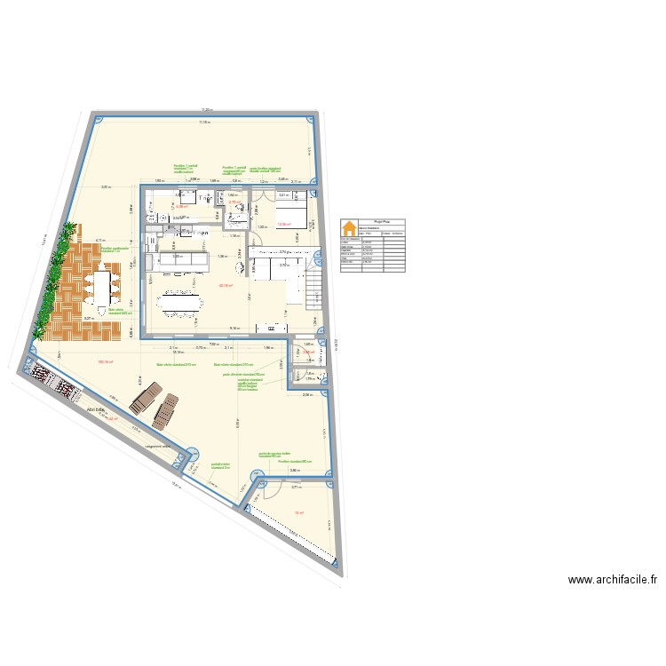 joel emeline. Plan de 8 pièces et 239 m2