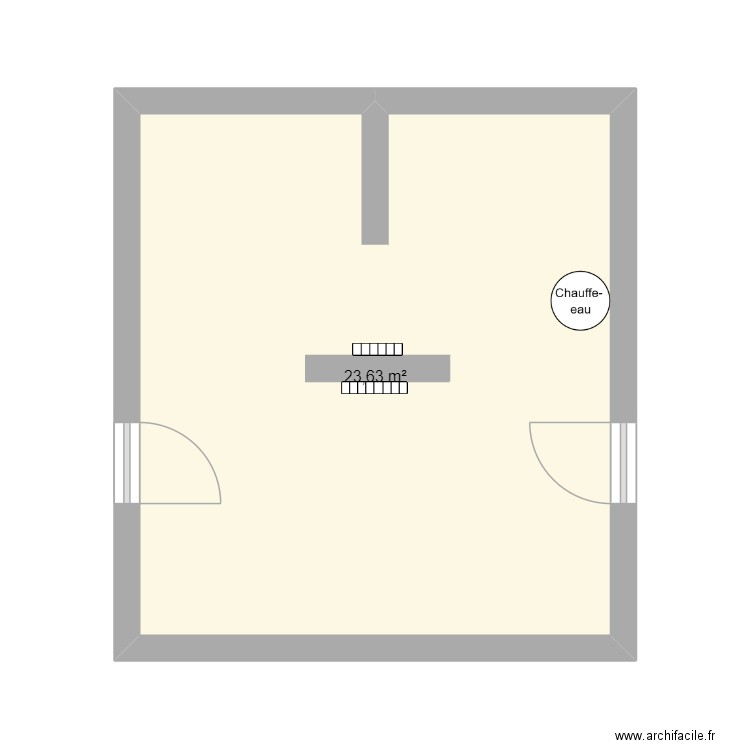 plan chauffage et chauffe-eau. Plan de 1 pièce et 24 m2