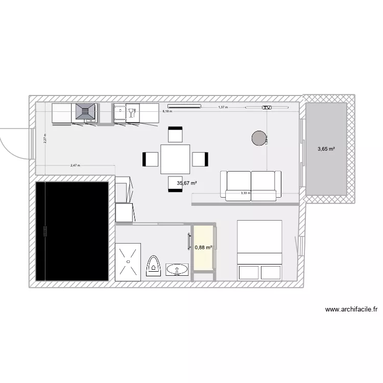 205. Plan de 4  et 49 m²