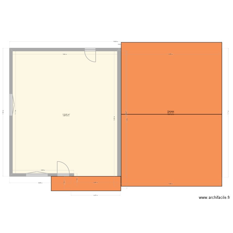 plan 3. Plan de 2 pièces et 209 m2