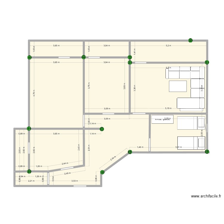 test2. Plan de 9 pièces et 103 m2