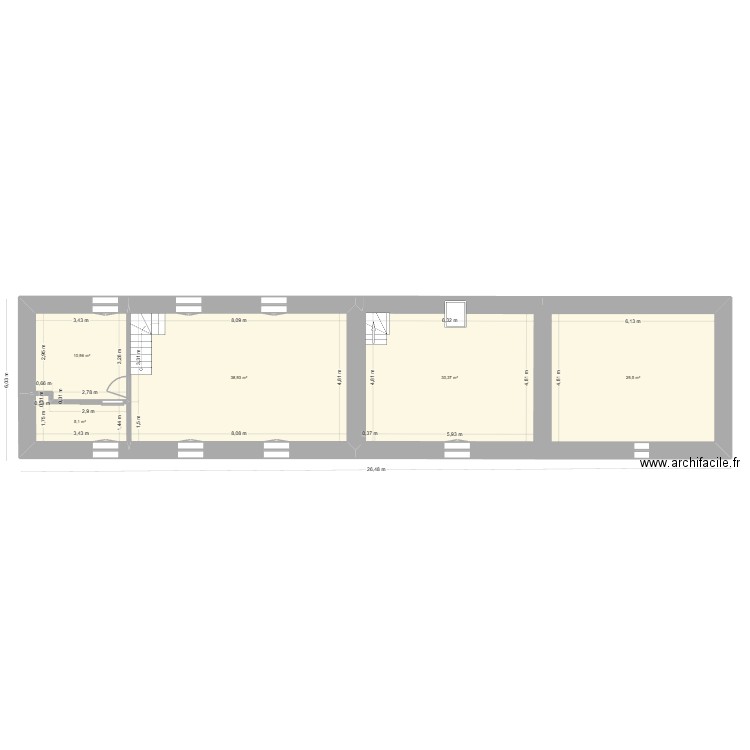 Cruguel Etage v03. Plan de 5 pièces et 115 m2