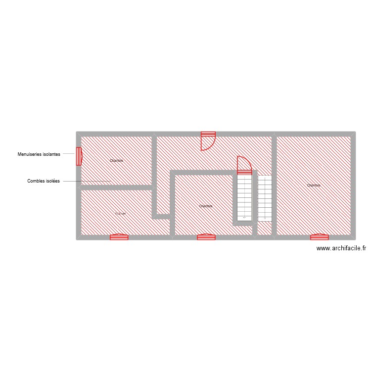 MORETTO ETAGE ETAPE 1. Plan de 6 pièces et 78 m2
