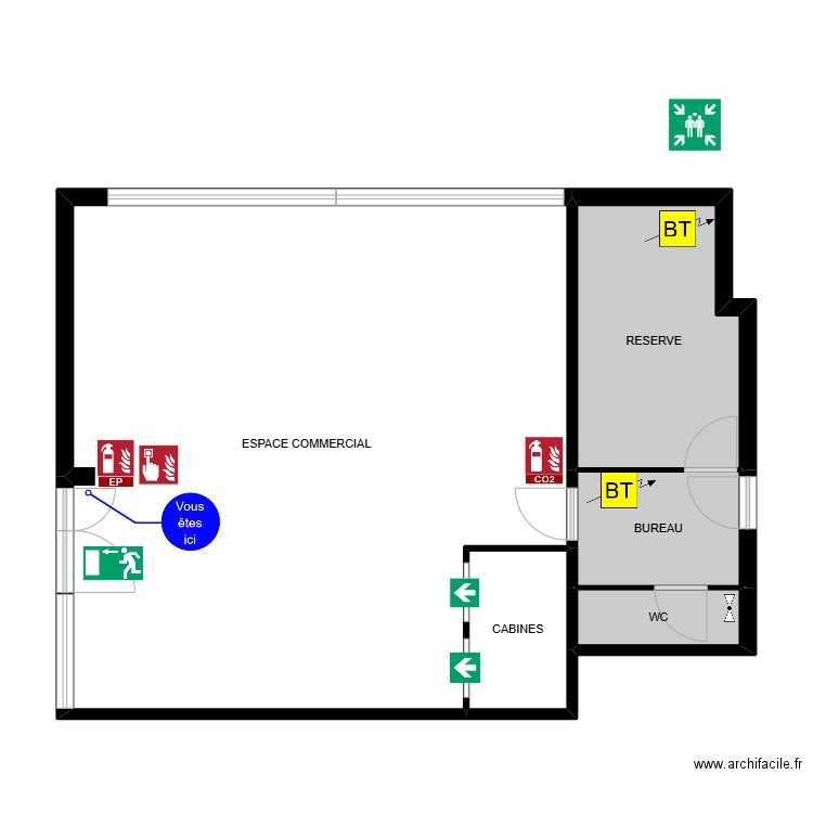 plan_masse. Plan de 5 pièces et 75 m2