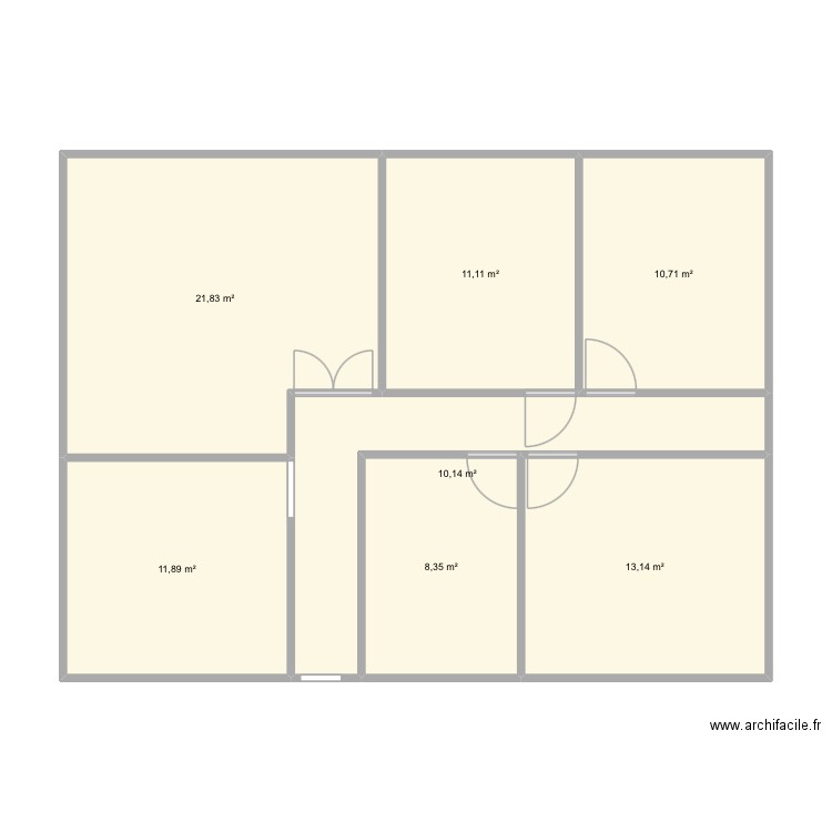 Maison sergenterie plan d’origine. Plan de 7 pièces et 87 m2