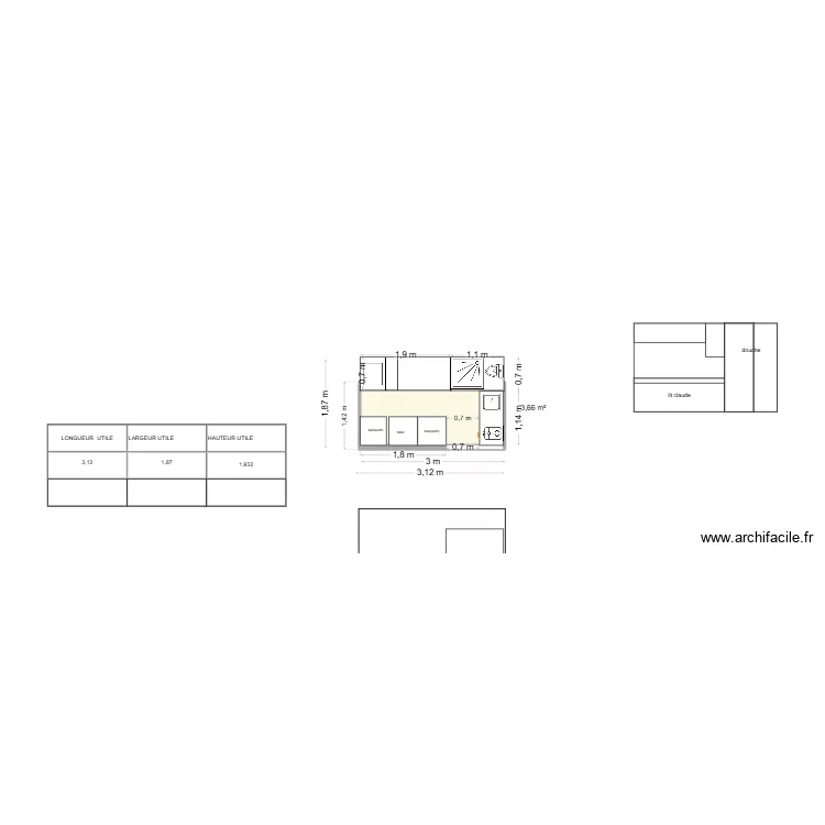 L2H2 dinette. Plan de L2H2 dinette. Plan de