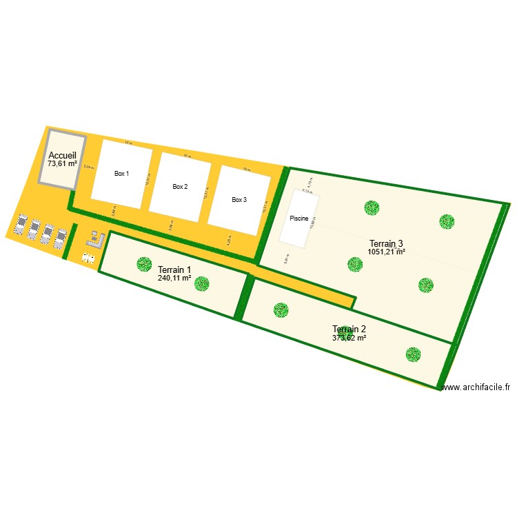 terrain education maison. Plan de 4 pièces et 1739 m2