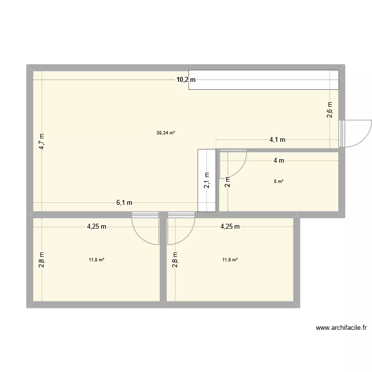 T3 TERRAIN 180M&sup2;. Plan de 4  et 71 m²