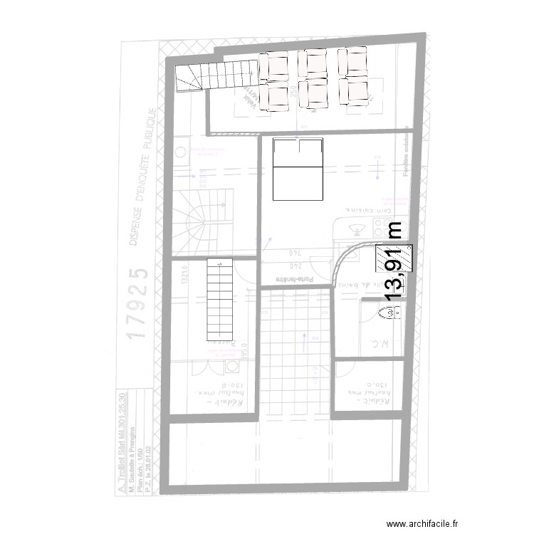 prangins l2 bis. Plan de 1 pièce et 102 m2