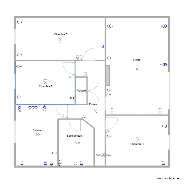 appartement 3 roux. Plan de 9 pièces et 98 m2