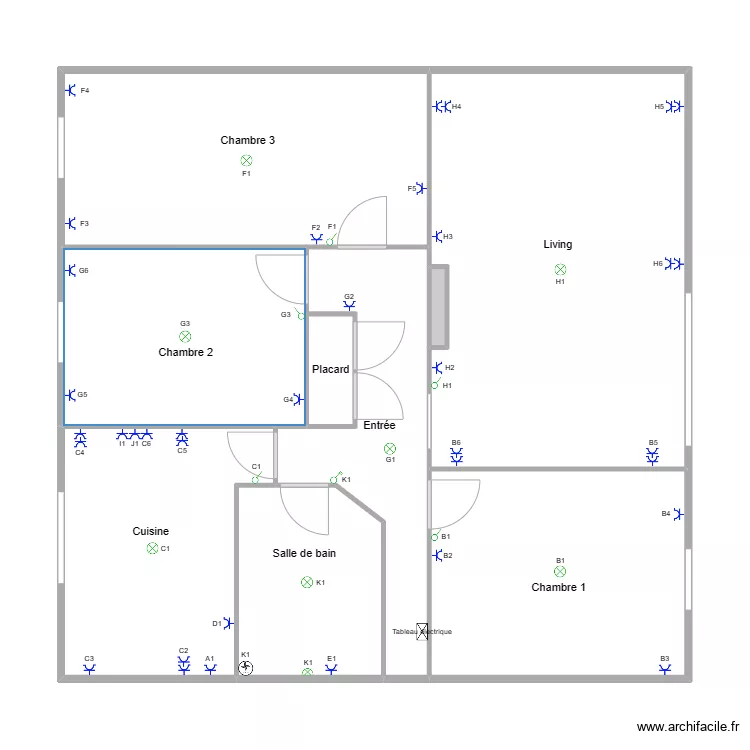 appartement 3 roux. Plan de 