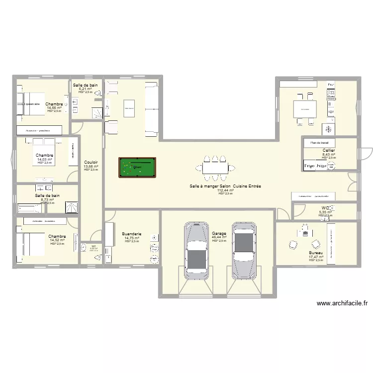 IR JOAQUIM MAFUTA PLAN DEFINITIF 2 CHAMBRE DECALEES COTE NORD. Plan de 13 pièces et 279 m²