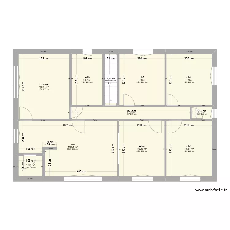 M.Chanat &eacute;tage. Plan de 