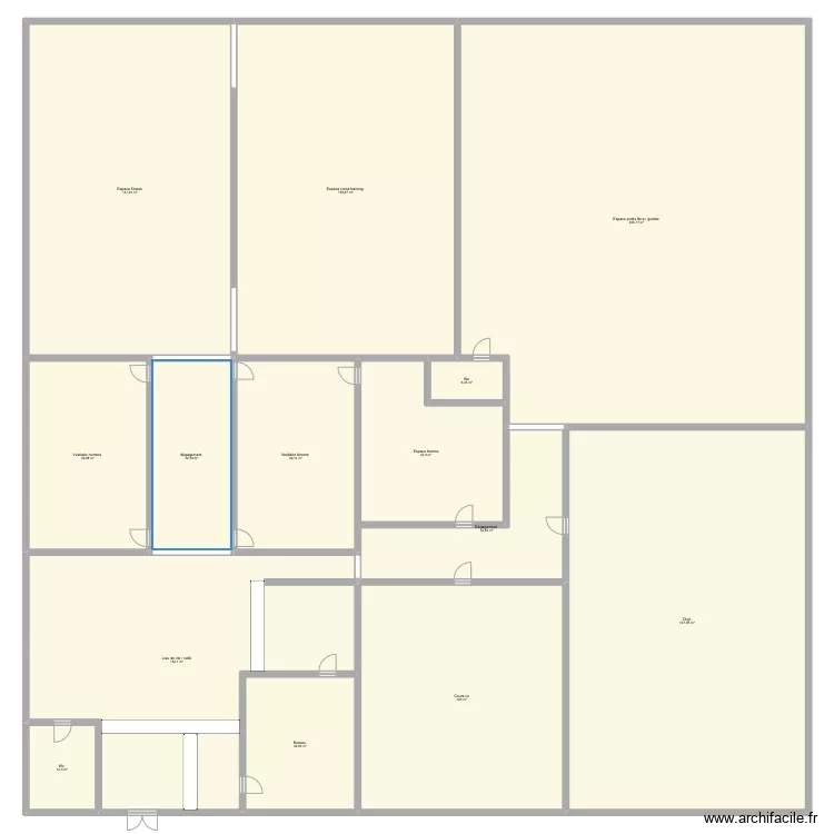 Salle de muscu. Plan de 