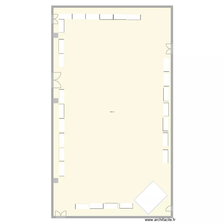 salle sport. Plan de 1  et 543 m²