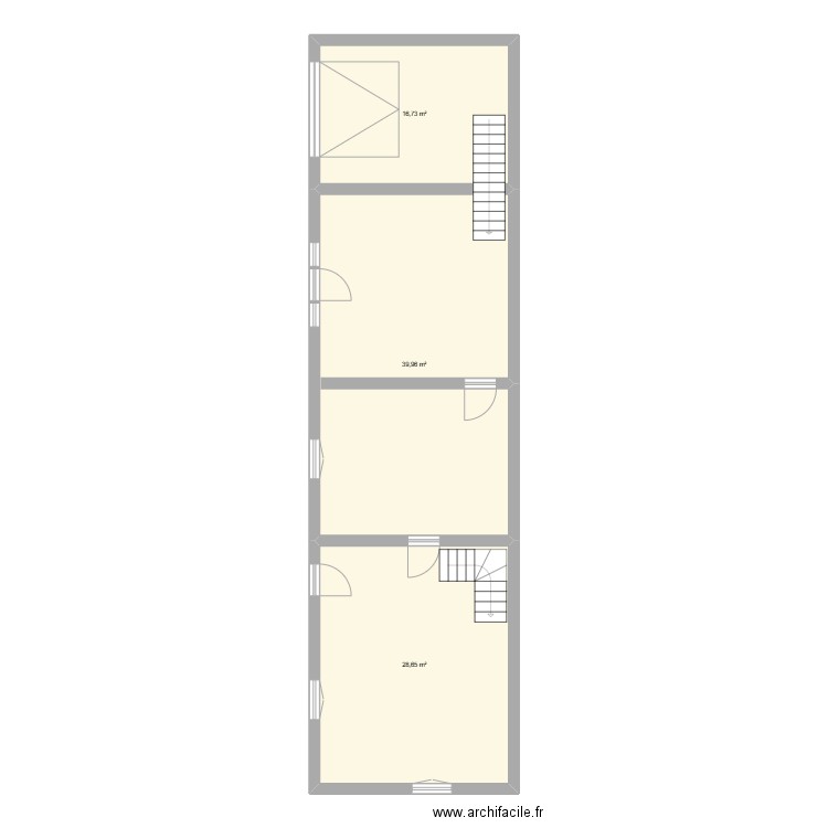 Oscar rdc 1. Plan de 3 pièces et 85 m2