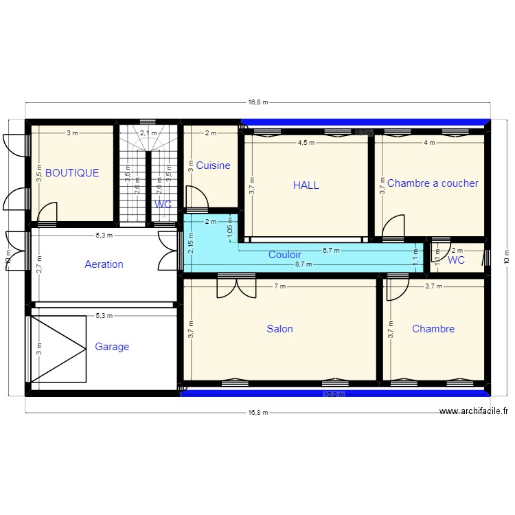 Plan 16.8 X 10 Client 22 50 53 59. Plan de 13 pièces et 141 m2