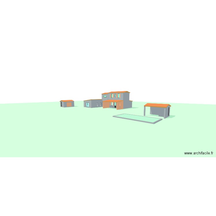 Plan maison 3d. Plan de 9 pièces et 227 m2