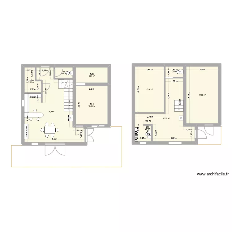 Projet 2 (V2). Plan de 8 et 90 m² Projet 2 (V2). Plan de 8 et 90 m²